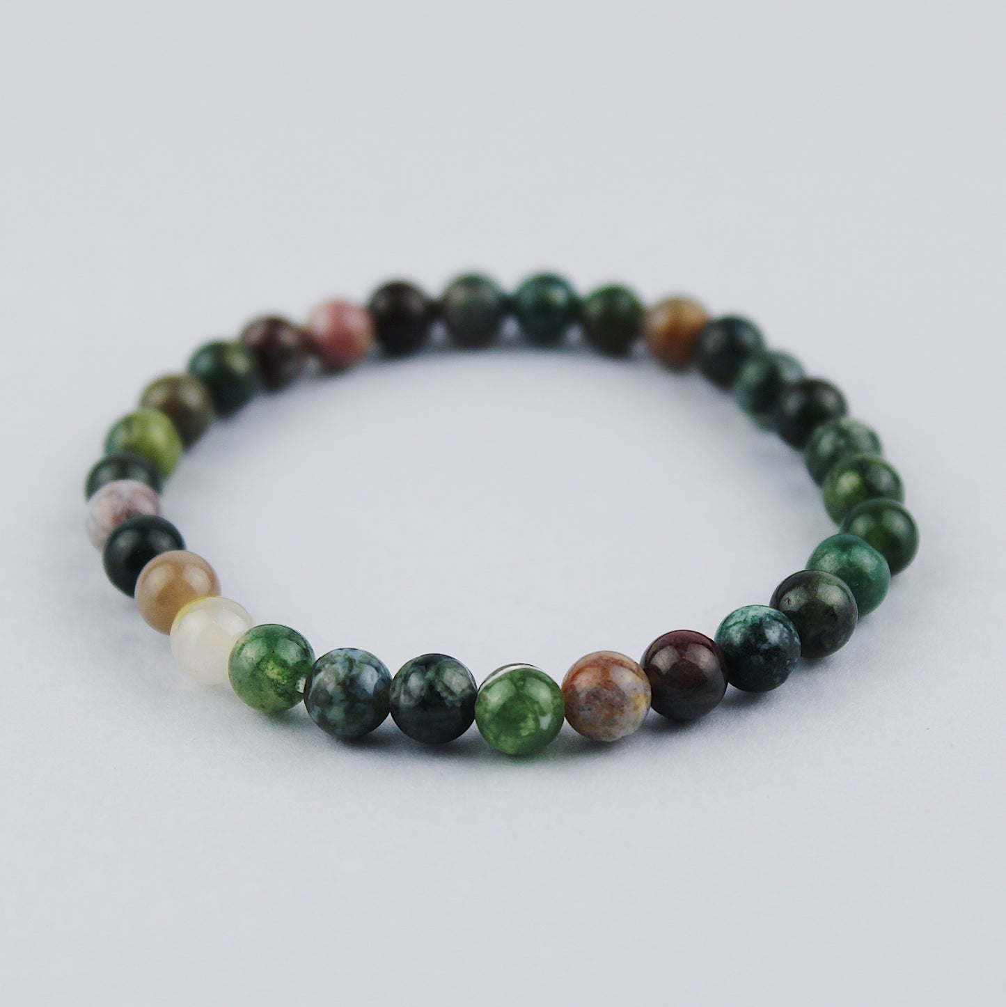 Moss agate bracelet / stones Ø 6 mm