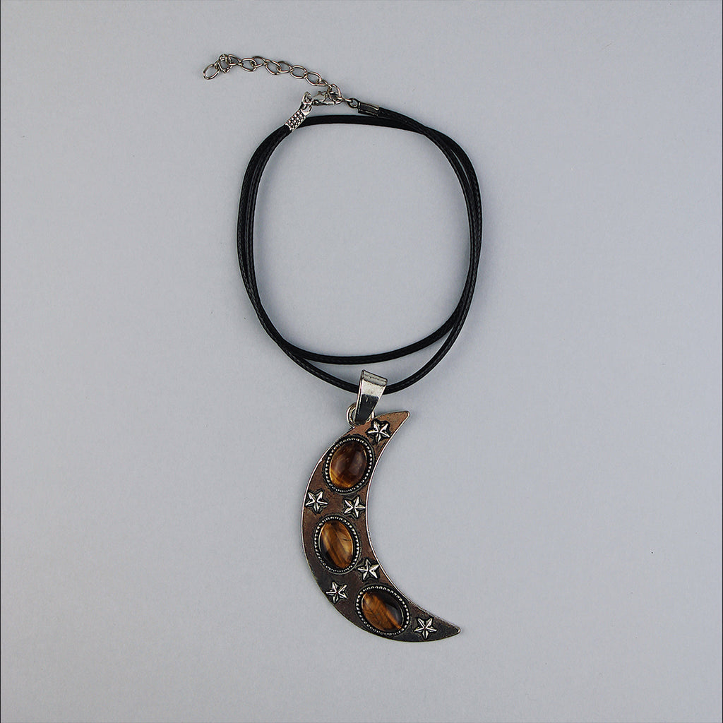 Tiger eye moon necklace