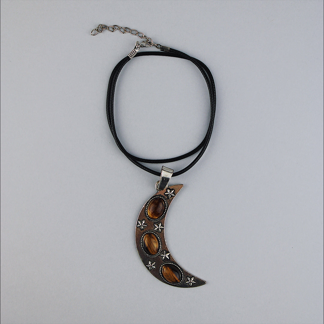 Tiger eye moon necklace