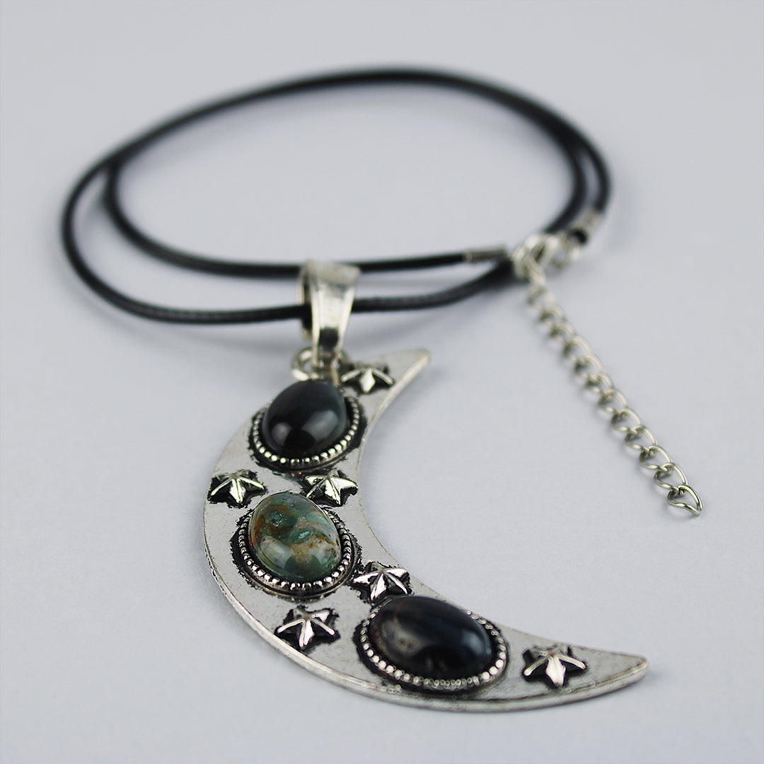 Chlorite moon necklace