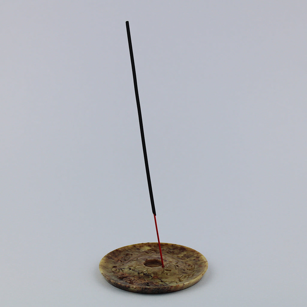 Soapstone incense holder for incense sticks and cones