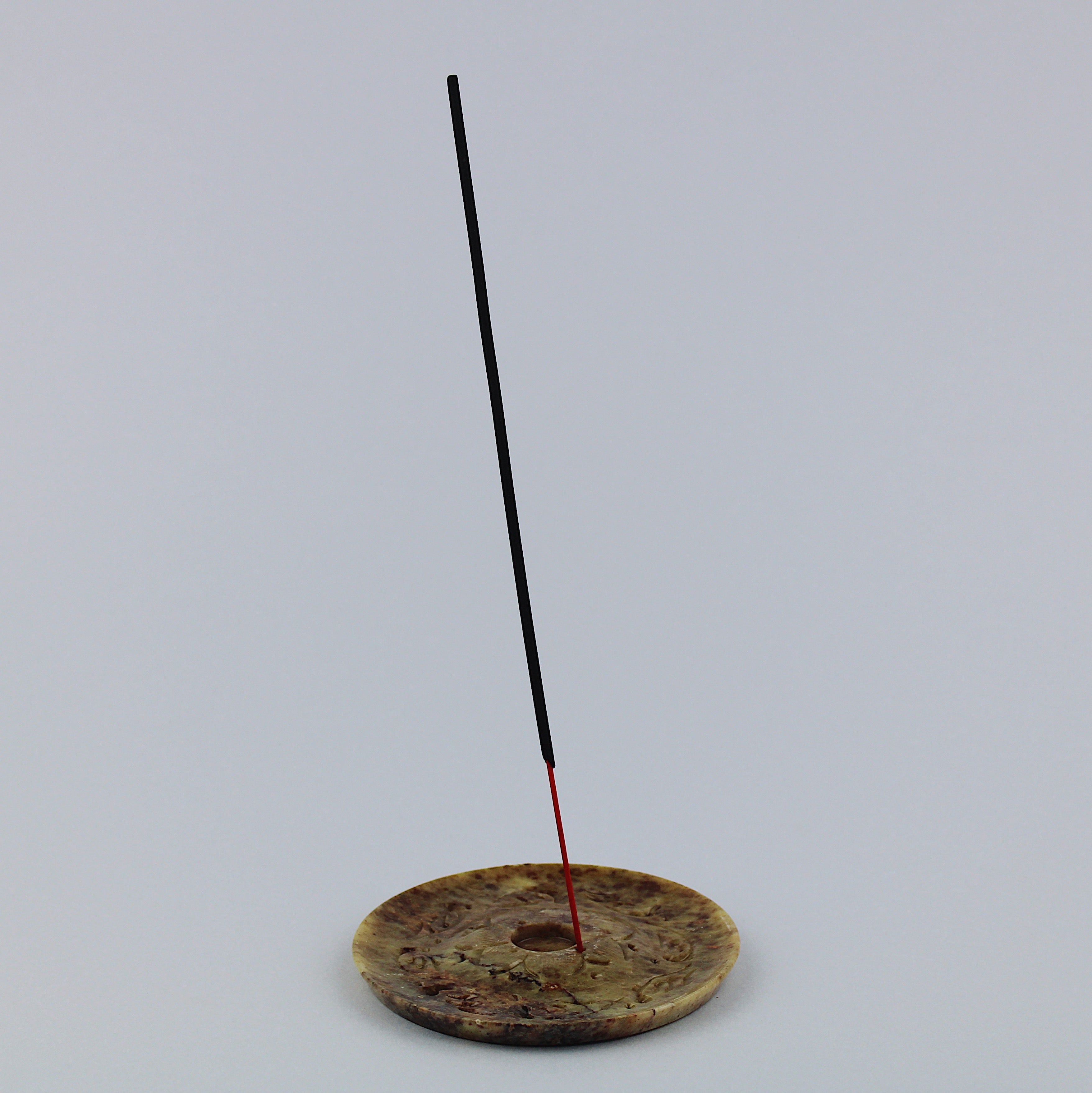 Soapstone incense holder for incense sticks and cones