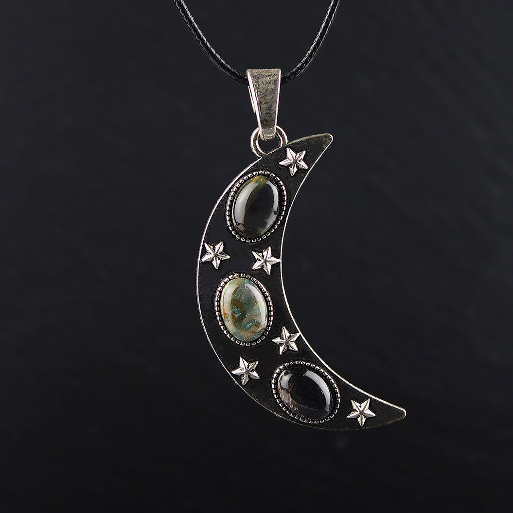 Chlorite moon necklace