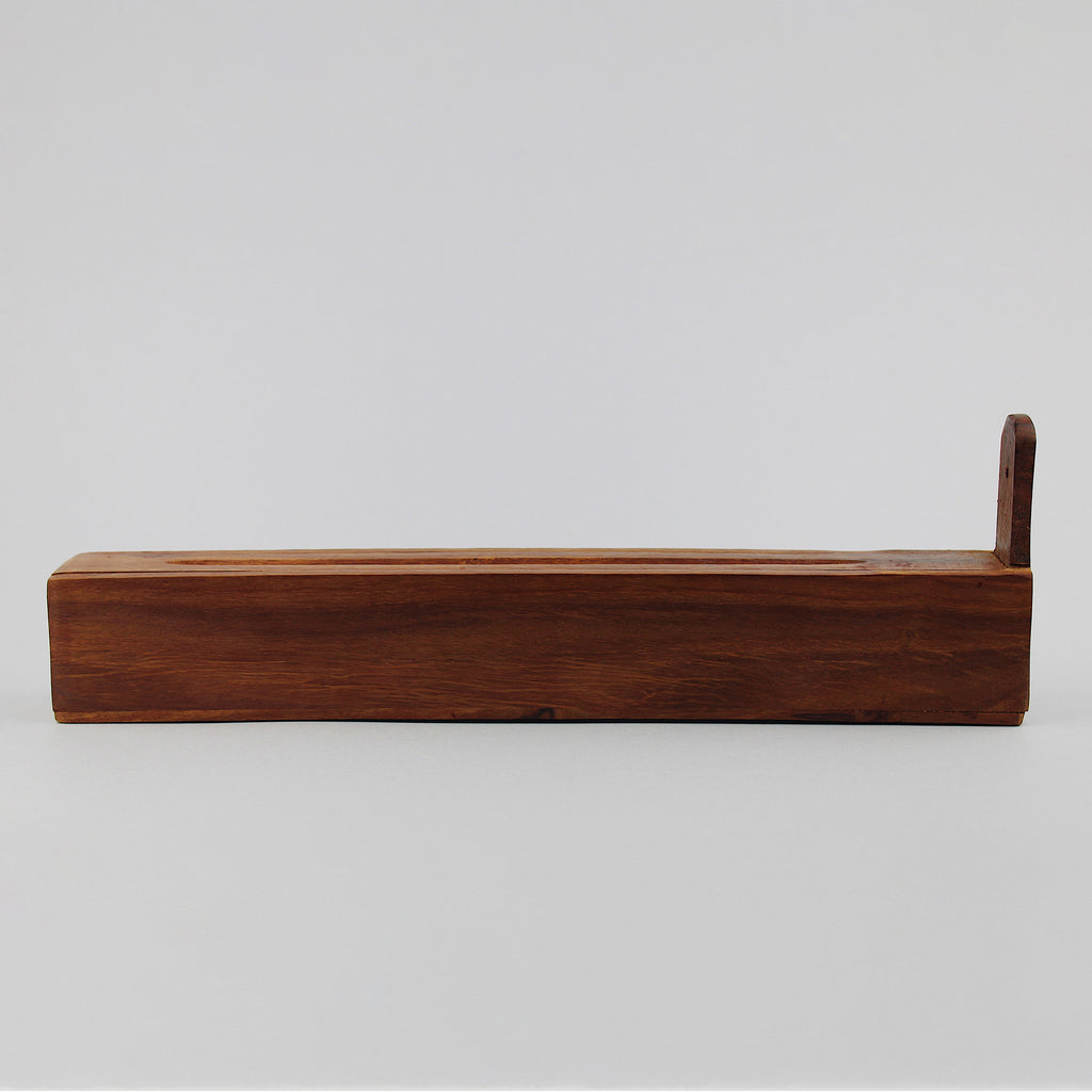Porta incenso in legno per incensi in stick con vano contenitore