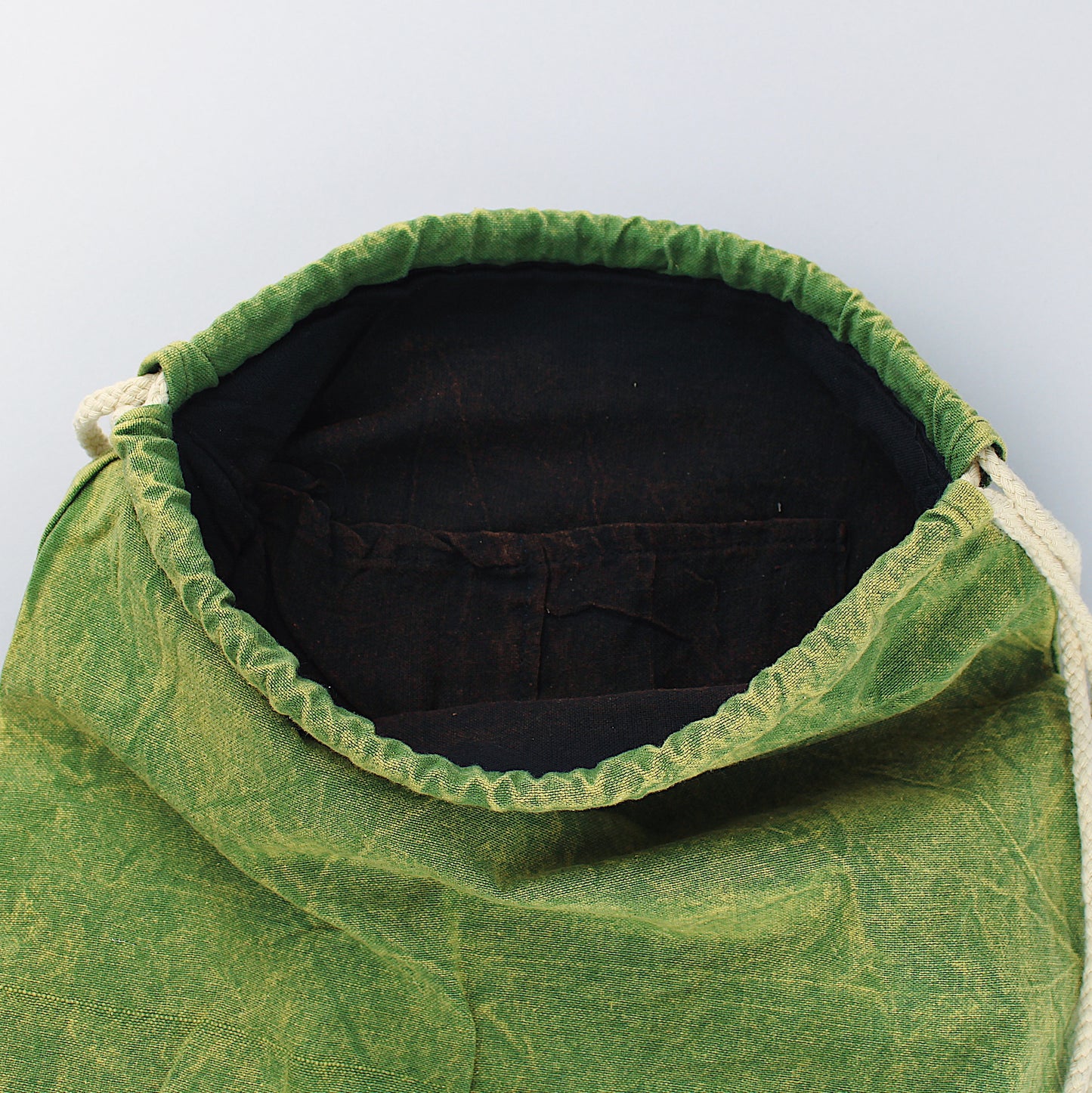 Stonewashed / Moss Green Cotton Sack Backpack