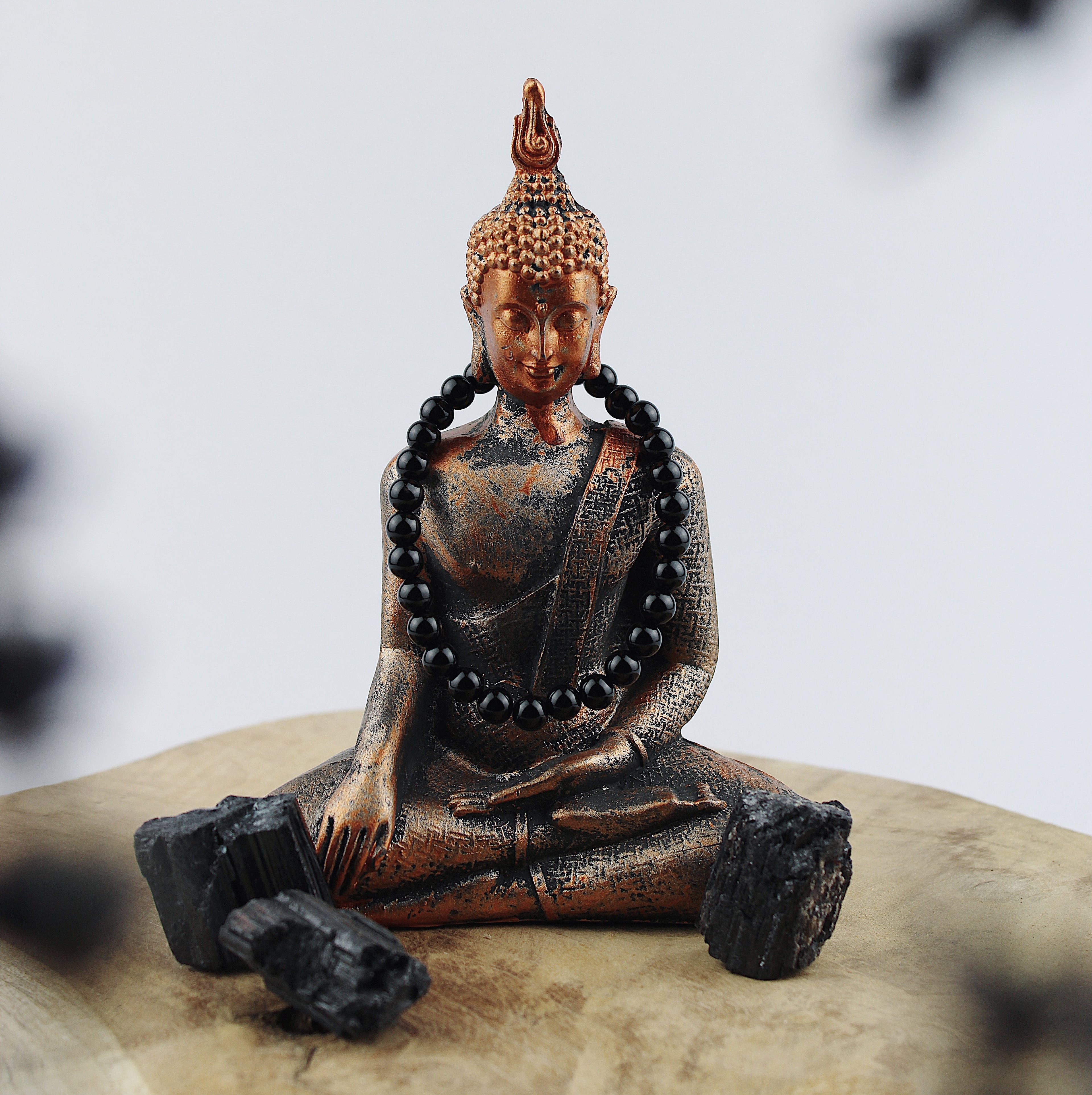 Bracelet in black onyx / stones Ø 6 mm