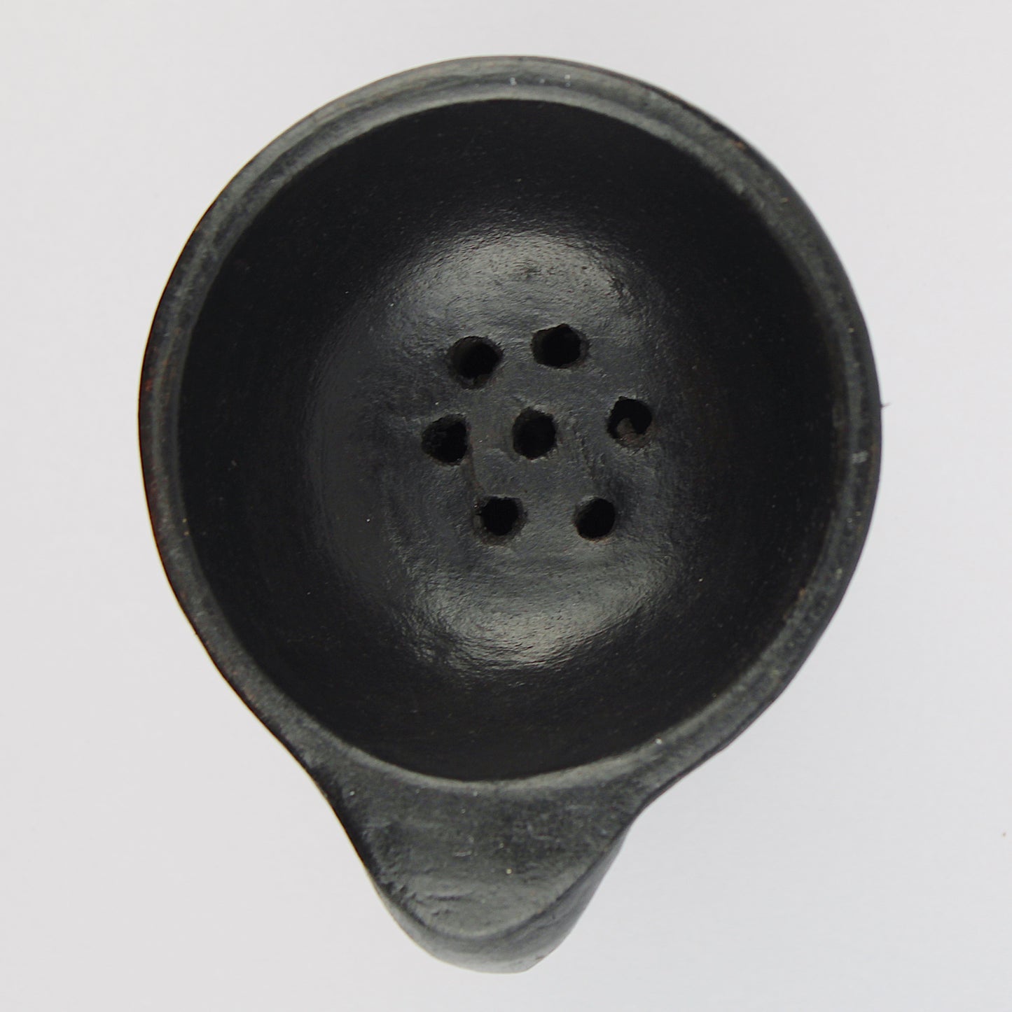 Ceramic brazier for incense in grains or palo santo holder / black