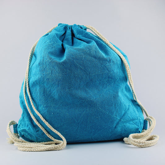 Stonewashed / sky blue cotton bag backpack