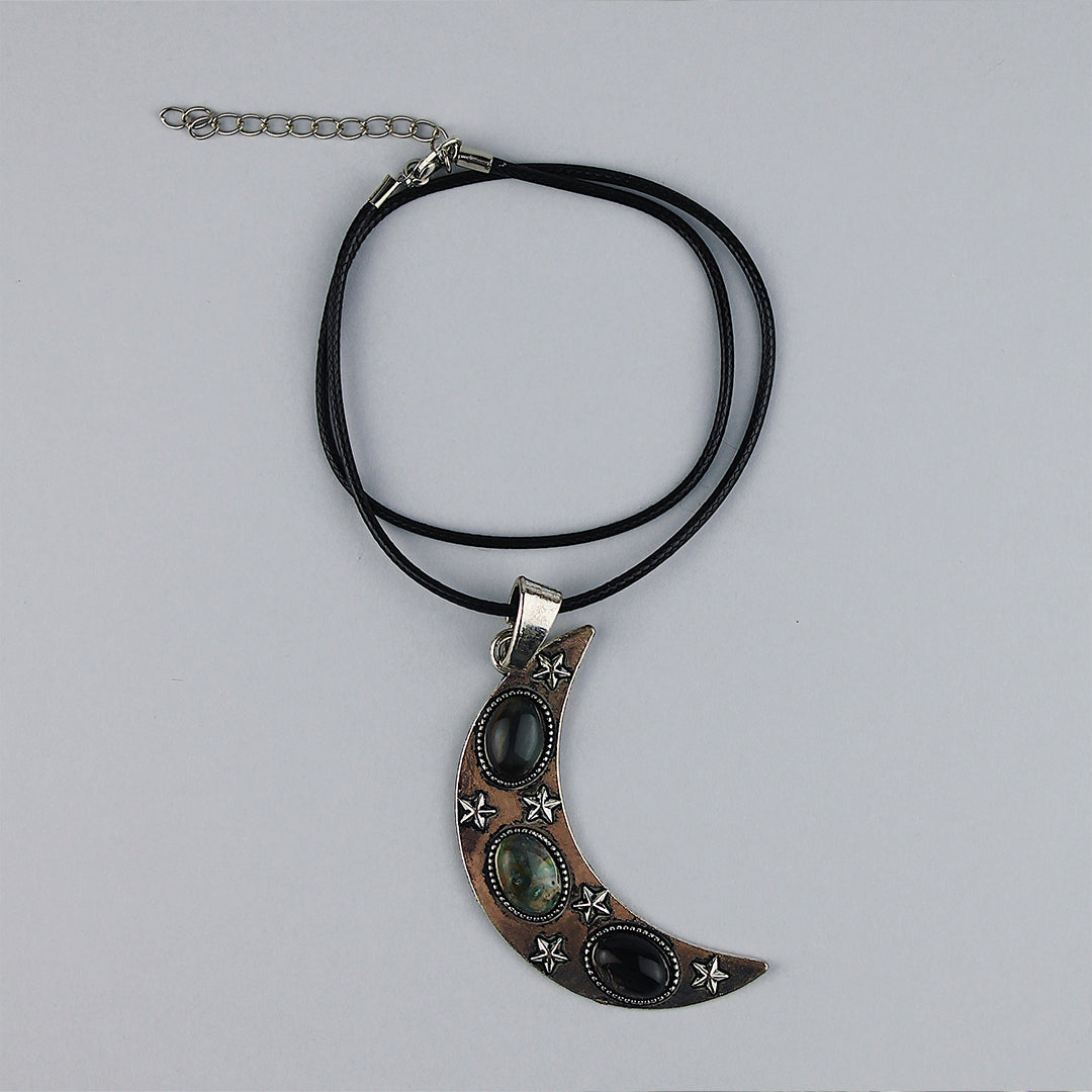 Chlorite moon necklace