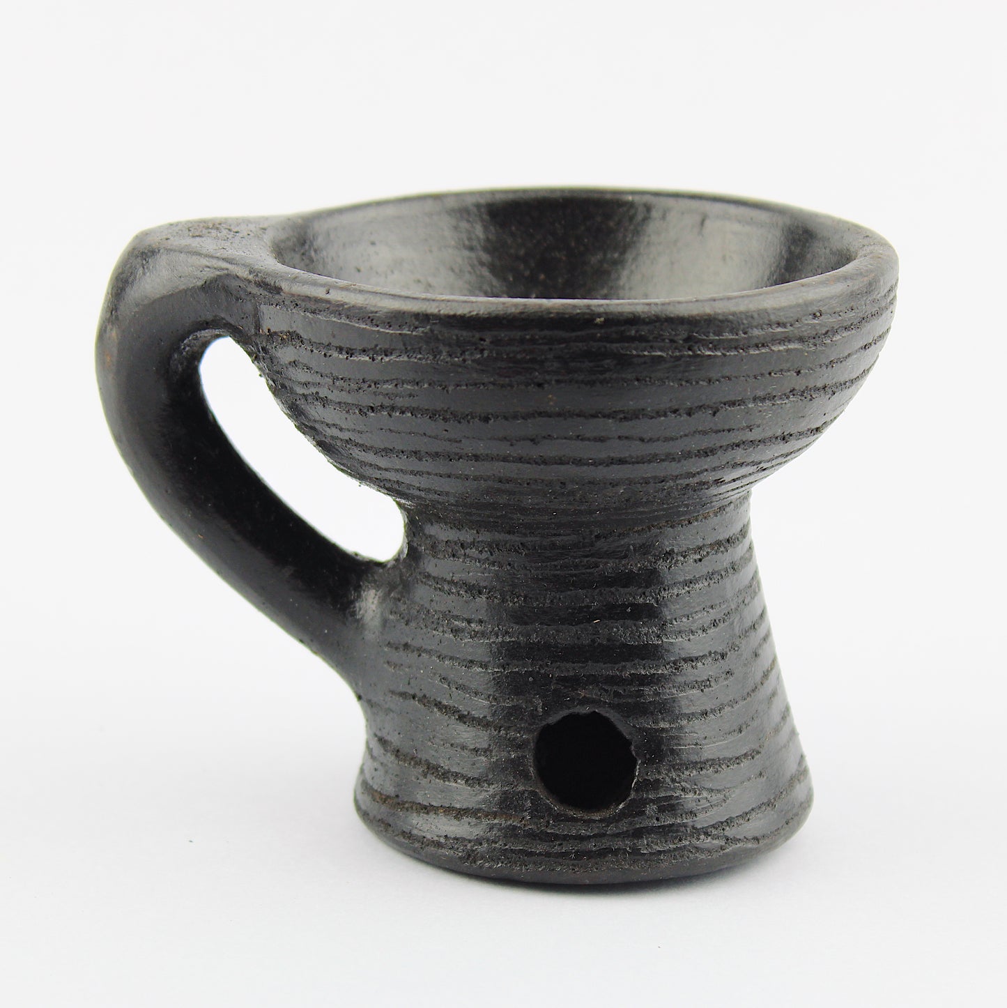 Ceramic brazier for incense in grains or palo santo holder / black